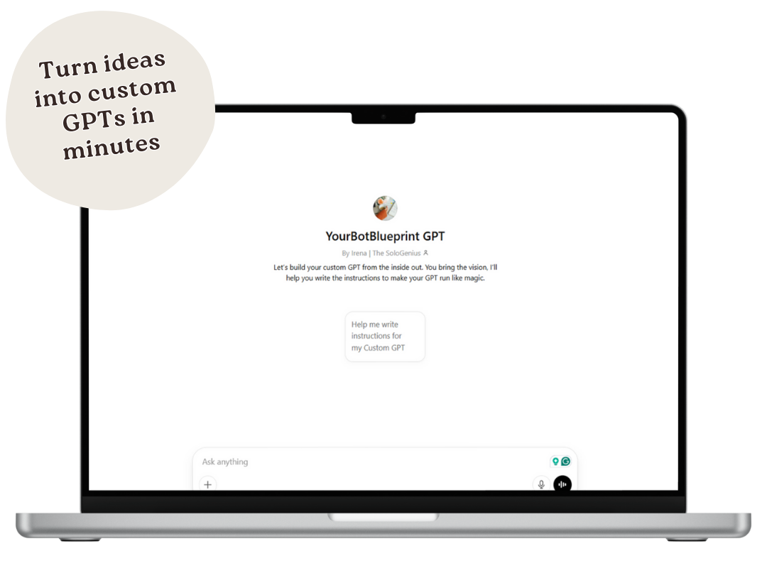 YourBotBlueprint GPT mockup