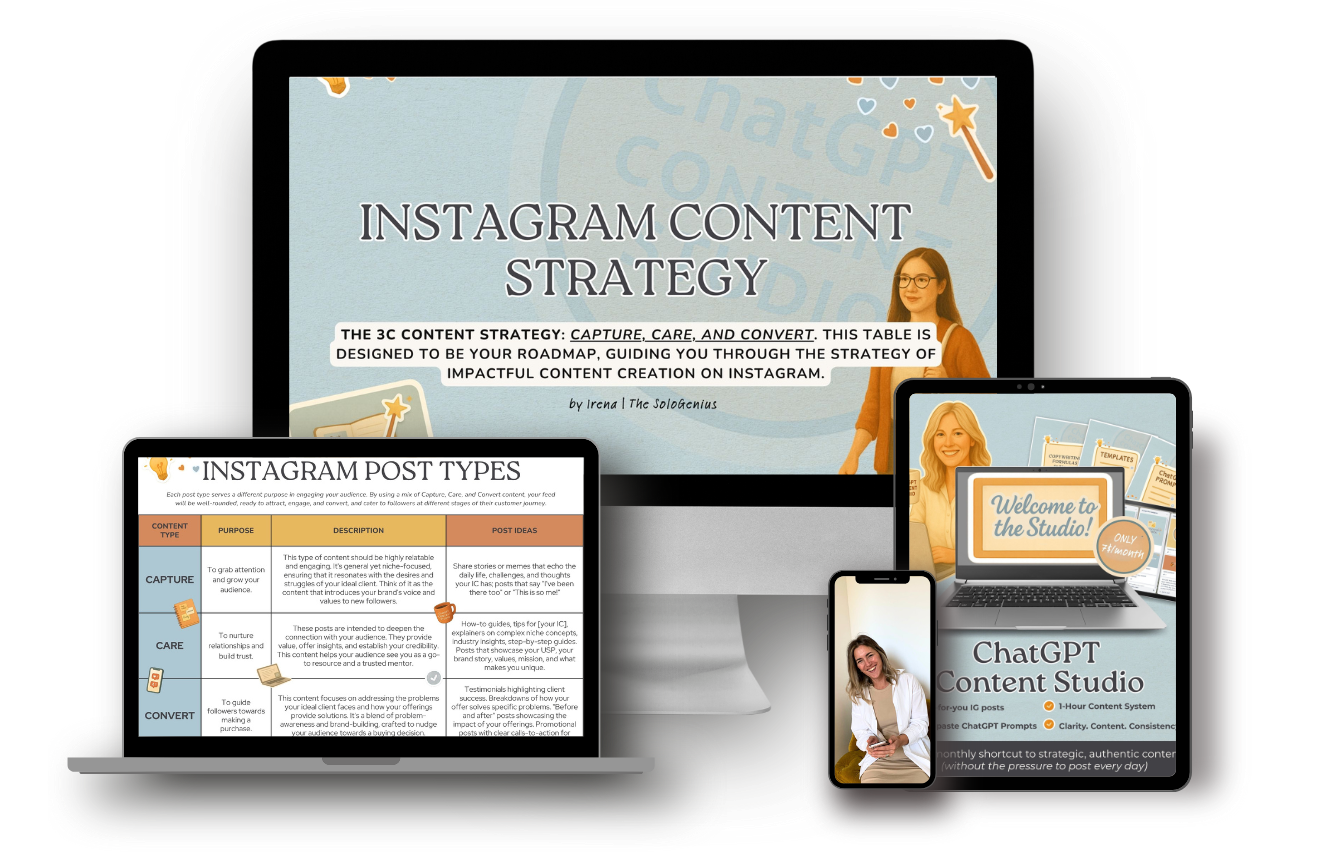 Instagram strategy mockup