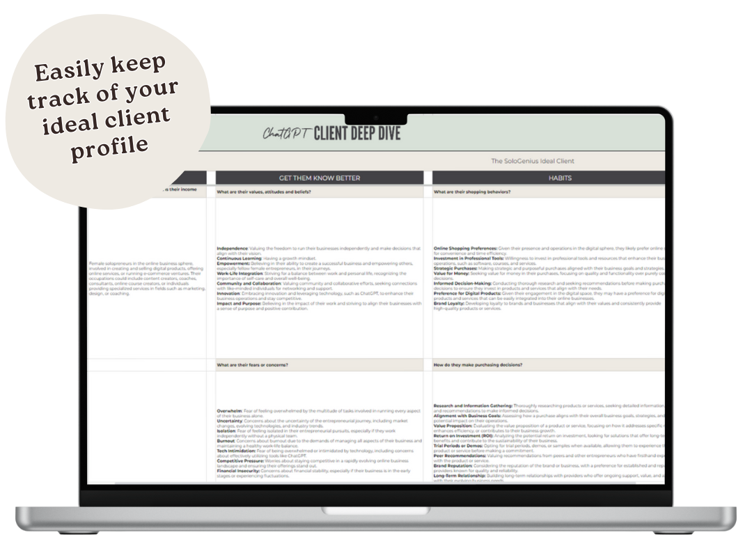ChatGPT Client Deep Dive Workbook
