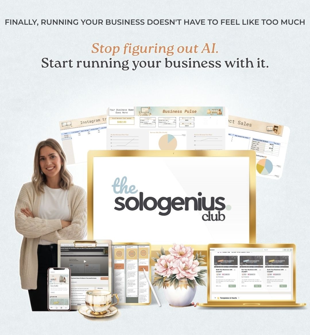 The Sologenius Club mockup